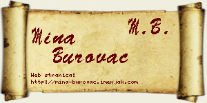 Mina Burovac vizit kartica